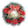 thumbnail image 2 of Decoraciones navideñas, corona navideña de pino artificial, guirnalda de pino artificial, corona de puerta navideña construida para profesionales, 2 of 9