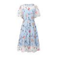 thumbnail image 1 of WILLBEST Robe Jaune Pastel 2024 Robe Col Rond Taille Brodée en Maille Robe Vintage, 1 of 5