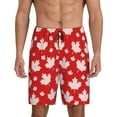 thumbnail image 2 of Daiia Maple Leaves Mens Woven Stretch Pajama Short,Short Pajama Pants-Large, 2 of 9