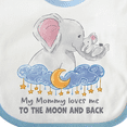 thumbnail image 4 of Inktastic My Mommy Loves Me to the Moon and Back Elephant Family Boys or Girls Baby Bib, 4 of 4