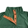 thumbnail image 3 of Quealent Men's Corduroy Sweatshirt Casual Long Sleeve Stand Collar Button Pullover Sweatshirts with Pockets (Green,5XL), 3 of 5