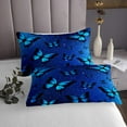 thumbnail image 3 of Manfei Dreamy Blue Butterfly Quilt Sets for Twin Size Bed for Girls, Psychedelic Galaxy Bed Set, Chic Animal Quilt Bedding Set, Microfiber Room Decoration, 2pcs, 3 of 6