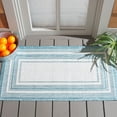 thumbnail image 2 of Safavieh Courtyard Ercan Bordered Indoor/Outdoor Area Rug, Ivory/Aqua, 2' x 3'7", 2 of 16