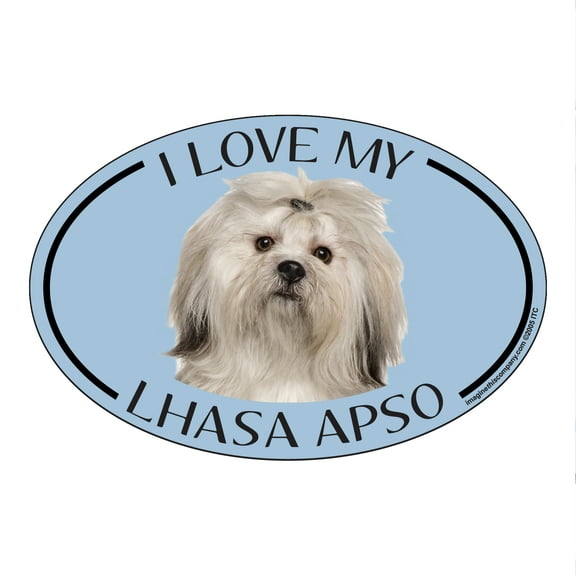 I Love my Lhasa Apso Breed Oval Magnet