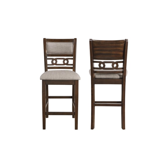New Classic Furniture Gia Solid Wood Counter Chair in Cherry Brown (Set of 2)