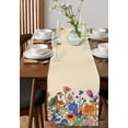 thumbnail image 4 of ERUNPONLY Spring Floral Table Runner - 70 Inch Long Purple Yellow Flower Farmhouse Cotton and Linen Blended Dress Scarves Farmhouse Table Runner for Kitchen Dining, Coffee Table, 13"x70", 4 of 8