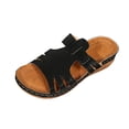 thumbnail image 2 of Norvail Womens Wedge Sandals Slip On Arch Support Slides Recovery Summer Beach Slippers Comfortable Plantar Fasciitis Arch Support Low Wedge Dressy Open Toe Walking Shoes, 2 of 6