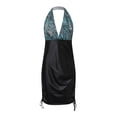 thumbnail image 3 of WILLBEST Robes Femme Aguichant Imprimé Imitation Cuir à Cordon Robe Ajustée, 3 of 5
