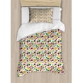 thumbnail image 1 of Colorful Duvet Cover Set Twin Size, Vegetable Pattern Chilli Pepper Carrots and Turnips Cartoon Style Vegetarian Food, Decorative 2 Piece Bedding Set with 1 Pillow Sham, Multicolor, by Ambesonne, 1 of 3