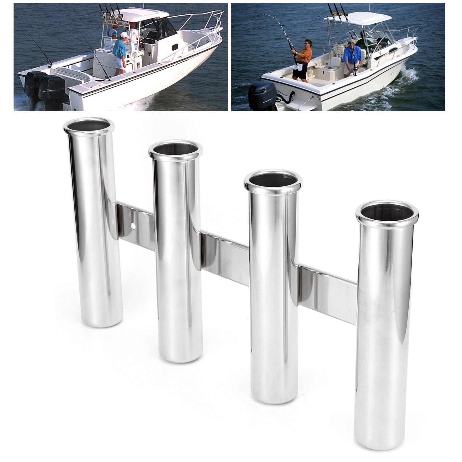 Fishing Rod Holder, 316 Stainless Steel 4 Tubes Wall Mount Fishing Pole ...