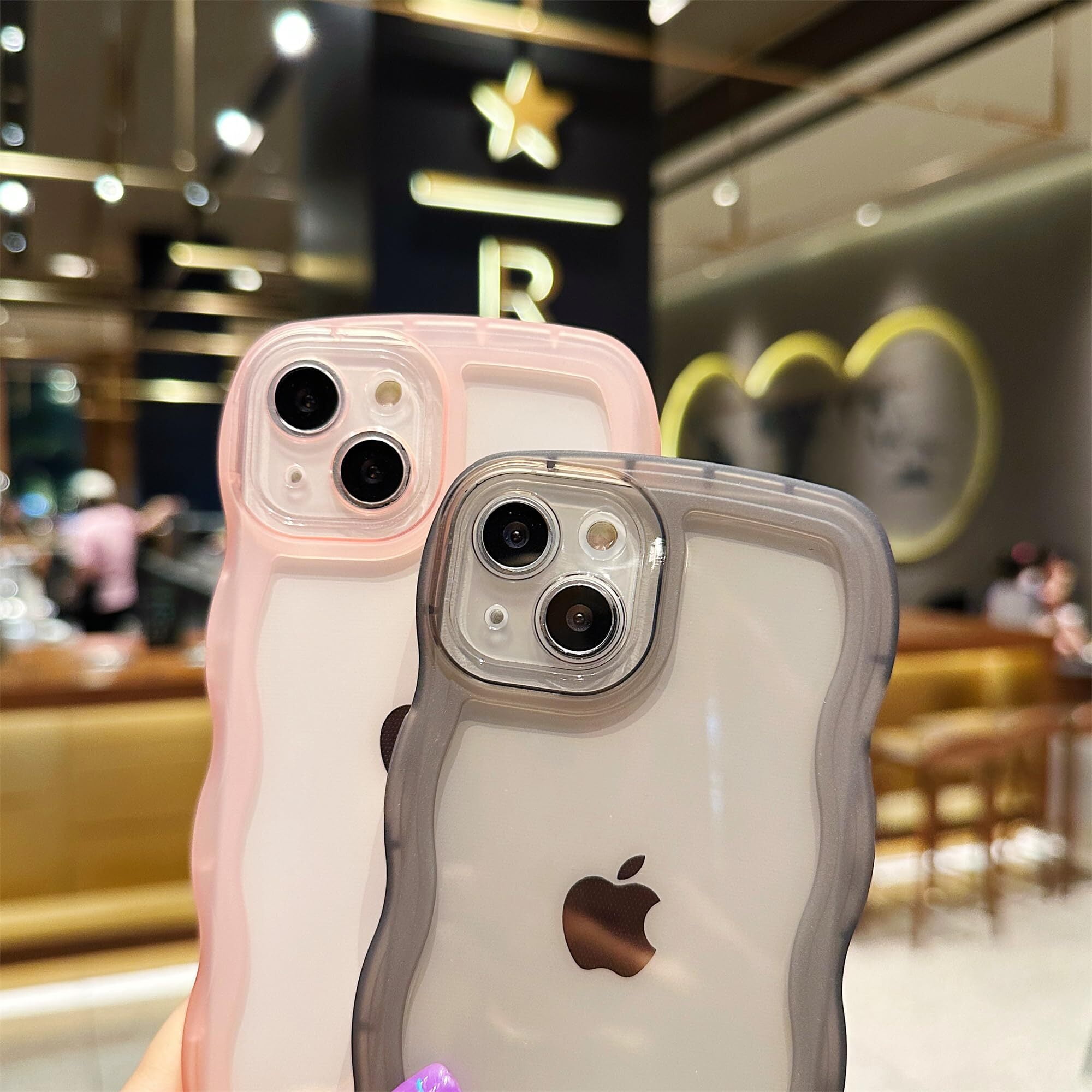 TIANLI for iPhone 14 Case, Cute Silicone Case for iPhone 14, Shockproof Protective Phone Case for iPhone 14, Clear/Pink