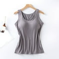 thumbnail image 3 of tasrioml Women's Tank Top with Built-in Shelf Bra Casual Wide Strap Camisole Yoga Shirts Summer Basic Padded Workout Undershirt, 3 of 8