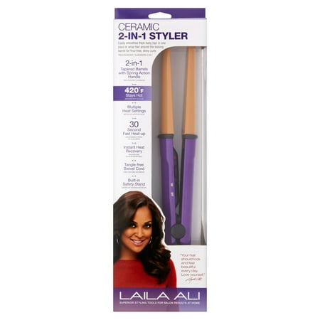 Helen of Troy Laila Ali 2-in-1 Ceramic Styler, Purple and Gold LAIR1603