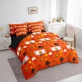thumbnail image 2 of Castle Fairy Sport Basketball Full Size Bedding Sets 7 Pieces, Stars Print Full Size Bed in a Bag, Black Orange White,Black Reversible, 2 of 7