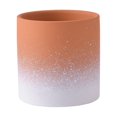 thumbnail image 1 of Gradual dark orange Nordic simple round ceramic small flower pot with tray, 1 of 5