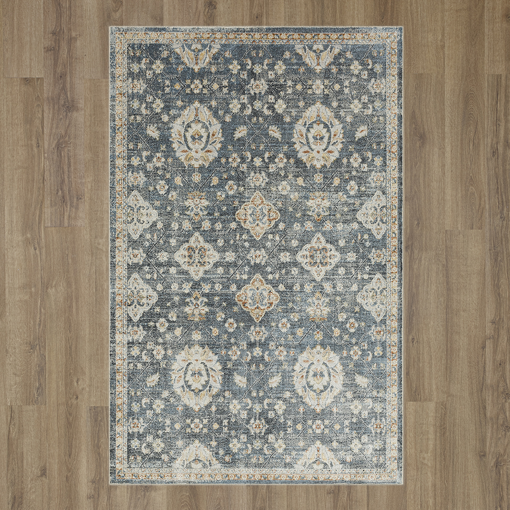 Mohawk Home Arete Floral Indoor Polyester Area Rug, Anthracite, 5'3" x 8'