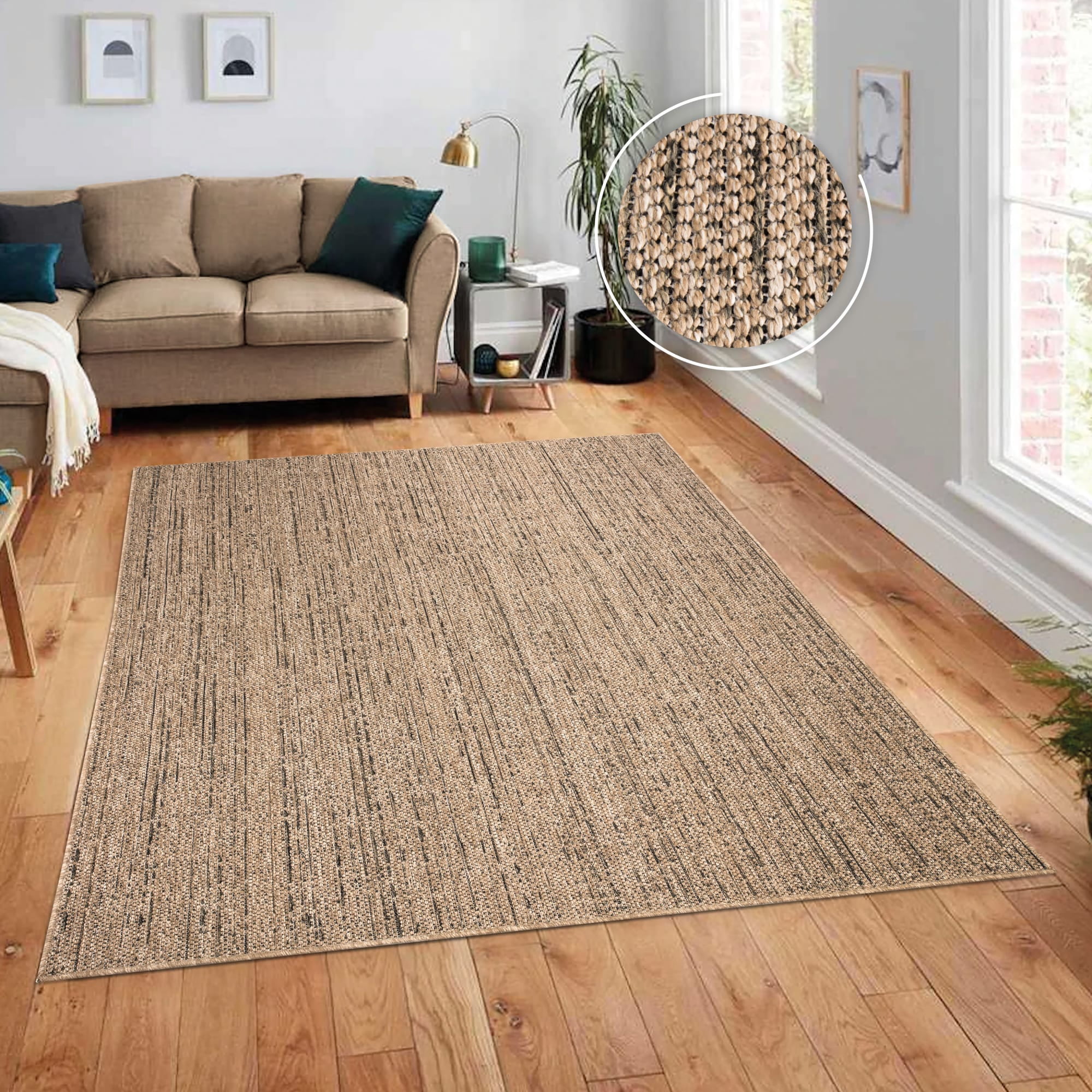 Indoor & Outdoor Rug Natural Boho Style in Beige