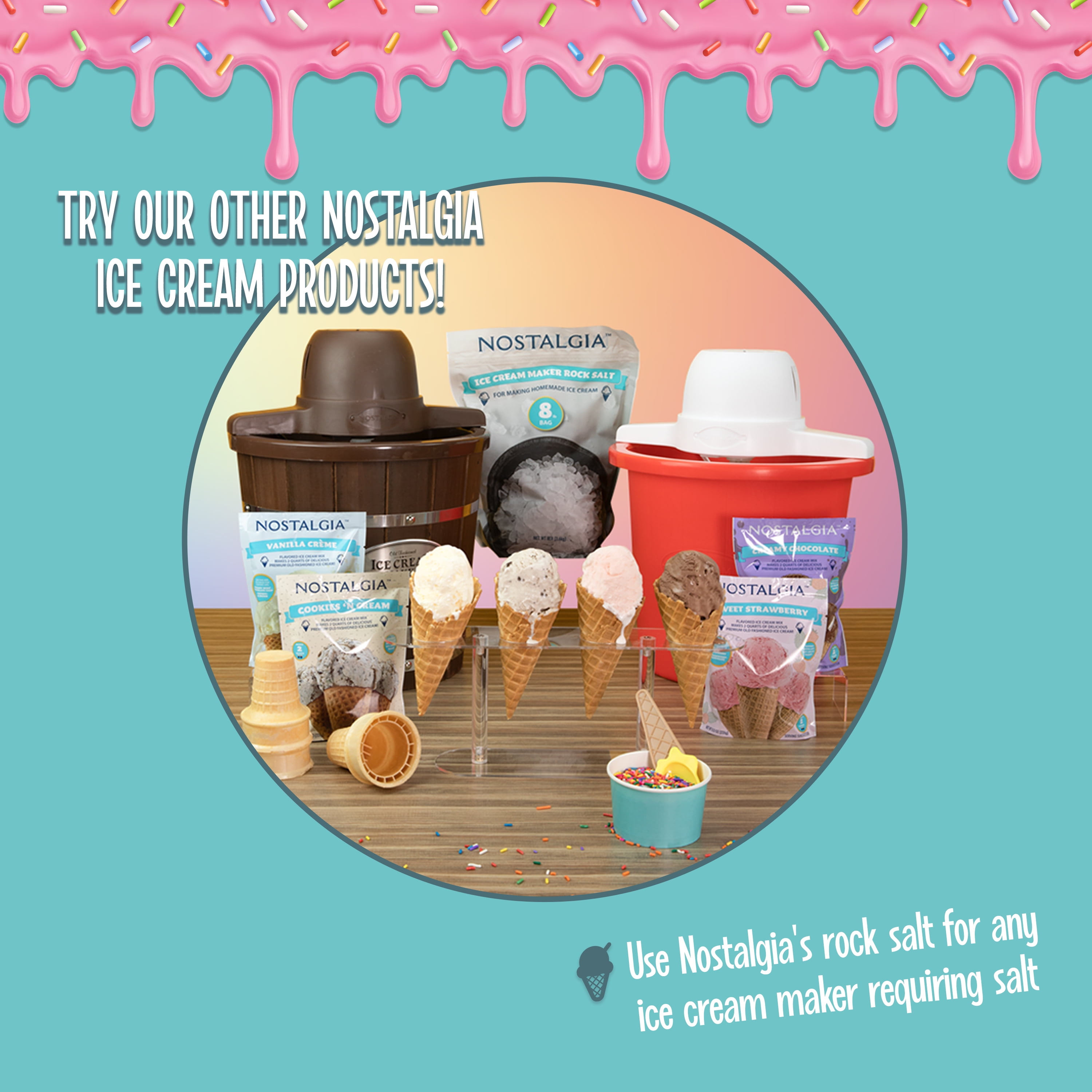 Nostalgia Premium Vanilla Creme Ice Cream Mix 8 oz Homemade Maker Ingredients Packet Walmart