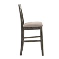 thumbnail image 4 of Set of 4 Linen Finish Counter Height Chair, Modern Farmhouse Kitchen Dining Room Chair, Solid Wood Fabric Upholstered Seat Wood Back Chairs (Gray), 4 of 7