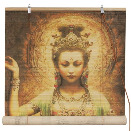 Kwan Yin with Lotus Bamboo Blinds