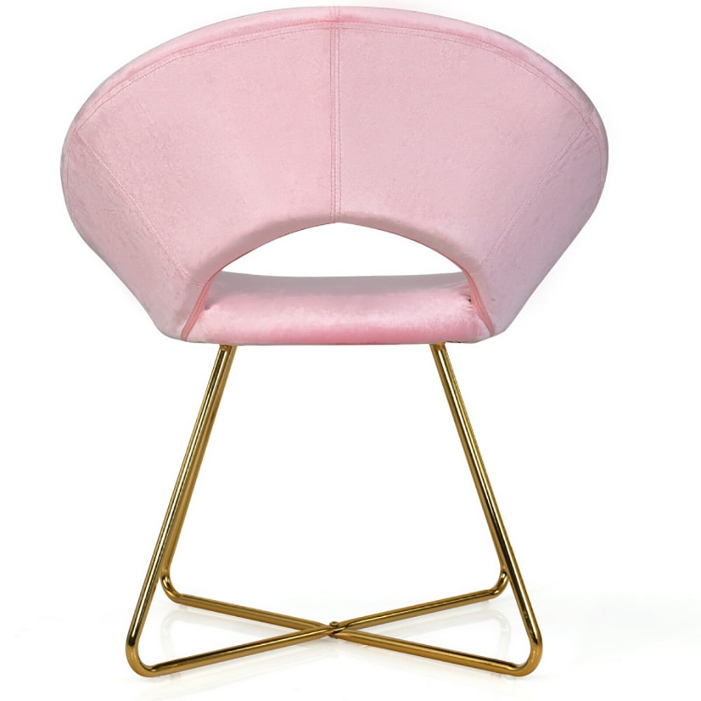 Finihen Modern Velvet Accent Upholstered Make-up Stool, Set of 2 Comfy Cute Upholstered Vanity Desk Chair with Metal Legs, for Home, Office, Pink Finihen Modern Velvet Accent Upholstered Make-up Stool, Set of 2 Comfy Cute Upholstered Vanity Desk Chair with Metal Legs, for Home, Office, Pink