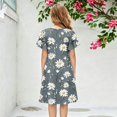 thumbnail image 5 of Grblisyd Girls Dresses Casual Ruffle Short Sleeve Midi Dress Cute Floral Print Crew Neck A-Line Dress, 5 of 5
