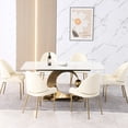 thumbnail image 2 of 71 - Inch Sintered Stone - Round Dining Table with Base - Kitchen and Dining Scenes - 6 - Chair Package, 2 of 5