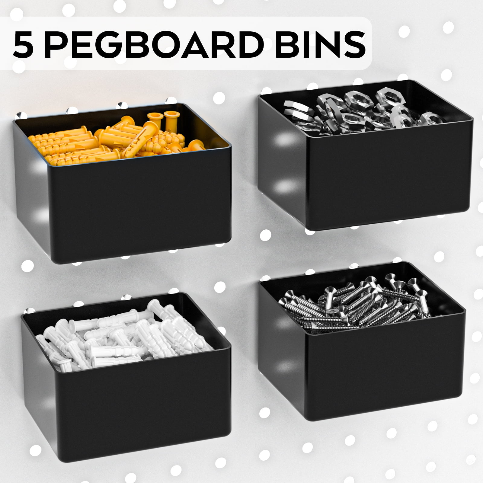 INCLY 122PCS Pegboard Accessories Organizer Kit, Peg Board Hooks Set with Bins for Hanging Various Tools, 1/8 1/4 inch Pegboard Hooks Assortment for Organizing Storage, Garage Wall Attachments
