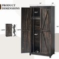 thumbnail image 4 of Papajet 70" set of 2 dark oak armoire closet, 4 of 7
