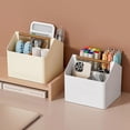 thumbnail image 4 of Desk Organizer, Caddy Organizer, Plastic Multifunctional Removable Storage Organizer Bin with Adjustable Dividers for Art Supplies, Crafts, Colored Pencils and Makeup Desk, Cream White, 4 of 7