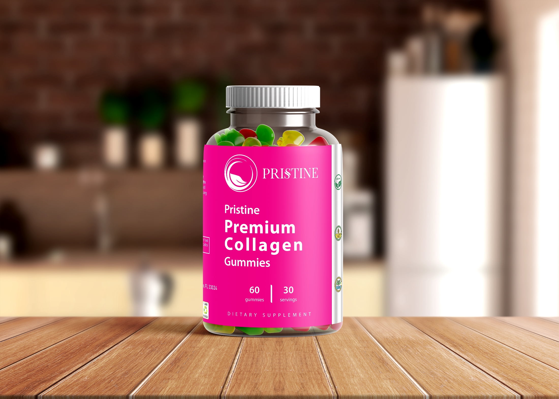 Pristine Collagen Gummies, 60 ct, Supports Hair, Skin, Nails