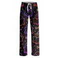 thumbnail image 4 of Womens Halloween Pajama Pants Casual Loose Fit High Waist Drawstring Pjs Pumpkin Ghost Print Straight Leg Loungewear Bottoms, 4 of 5