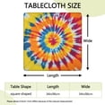 thumbnail image 2 of Colorful Rainbow Tie Dye Spiral Pattern Square Fitted Tablecloth with Elastic Edge,Square Table Cover,Washable Elastic Table Cover for Home Kitchen Party Decor 34"x34", 2 of 6