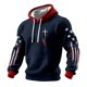 thumbnail image 1 of Mens Tops Manga Larga Impresa Casual Tres Cuartos de Manga Sudadera con Capucha Hombres Blusa de Moda, 1 of 4