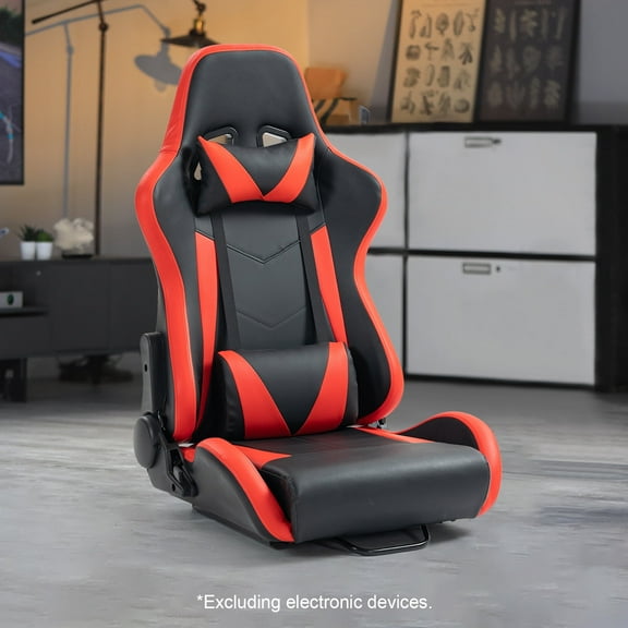 Marada Racing Seat with Double Lock Slip for Gaming Simulator Cockpit Leather Red