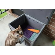 Aivituvin Cat House Waterproof Feral Kitty Shelter Outdoor Indoor Rabbit Hutch for Bunnies,Cats,Dogs and Other Small Animals,Asphalt Roof