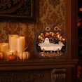 thumbnail image 5 of YAMB 2D Layered Wooden Pumpkin Ghost Ornament, Dimensional Cutout Tabletop Decor with Detachable Stand, Cute Spooky Style Decoration with Ghost & Black Cat Scene for Bedroom Home Display, 5 of 7