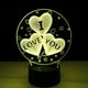 thumbnail image 1 of Lámpara 3D con efecto visual, interruptor táctil y cambio de color (corazón I LOVE YOU), 1 of 7