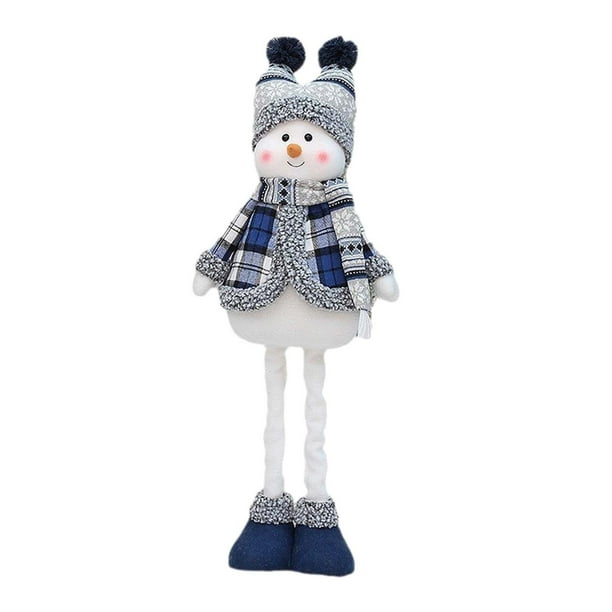 Muñeco de Navidad estirable, patas flexibles, figura de felpa de pie, figura de Papá Noel, decoración para fiesta en casa de vacaciones, Estilos b