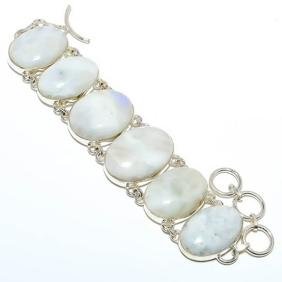 Rainbow Moonstone 925 Sterling Silver Ethnic Bracelet 7.99" TB4308-142, Gemstone Jewelry, Birthday Gift, Beautiful Jewelry For Woman & Girls