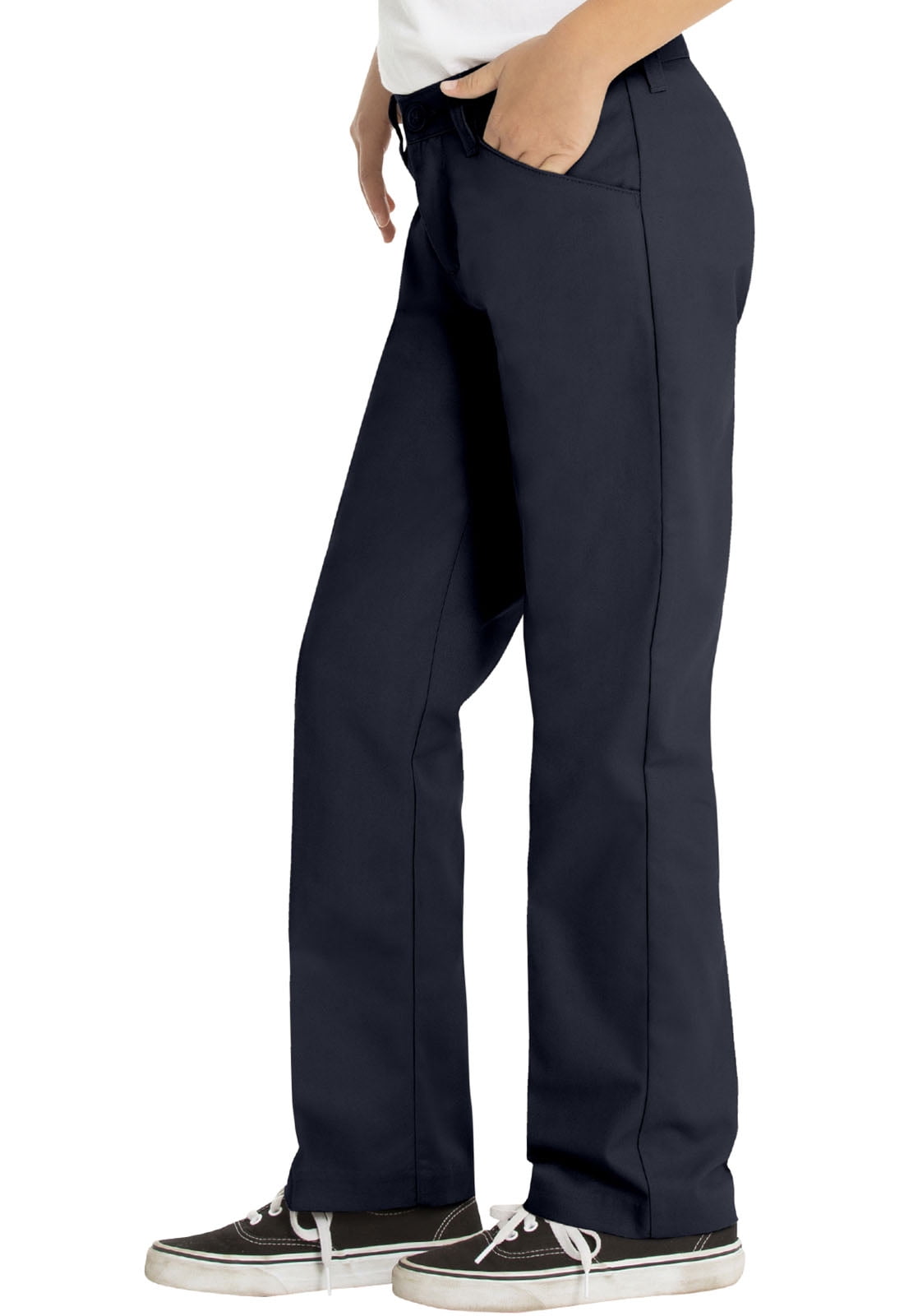 Juniors' Flat Front Low Rise School Uniform Pant