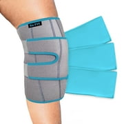 Dr Fit Knee Cold Pack Wrap, Covered Knee Front & Back, Cold Therapy Pain Relief Brace with Compression Knee Support for Men and Women