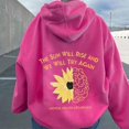 thumbnail image 1 of Sudadera unisex de gran tamaño con estampado de girasoles, mangas caídas y hombros descubiertos, estilo informal, para hombre y mujer, 1 of 5