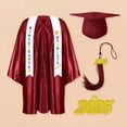thumbnail image 3 of ZenCart Children Kindergarten Graduation Uniform with Tassel Hat And Shawl V Neck Knee Length Long Sleeve Zipper Closure Elementary Graduation Robe Kids Graduation Party Clothes, 3 of 8