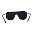 thumbnail image 2 of Mens Luxury Flat Top Shield Robotic Mob Metal Rim Sunglasses All Black, 2 of 4