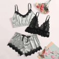 thumbnail image 2 of Lindreshi Lingerie Sets for Women 2pc Set Lace Lingerie Silk Underwear Sleepwear Underwear Pajamas Satin, 2 of 9