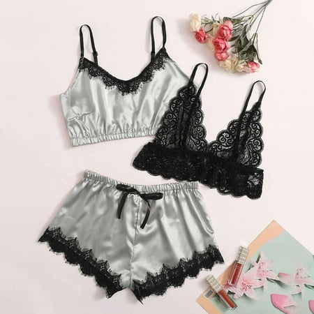 

Coappsuiop Lingerie For Women New Lace Lingerie Silk Underwear Sleepwear Underwear Pajamas Satin Underwear Women