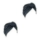 thumbnail image 1 of Sonducket Turban Knot Hijab Hat Donut Cover Solid Stretch Headscarf Caps Loss Bonnet para mujeres Accesorios de maquillaje Gris Negro 2piezas, 1 of 6