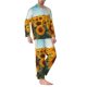 thumbnail image 2 of Fotbe Sunlit Sunflower Field Pijama de Hombre con Estampado de Manga Larga, Conjunto de 2 Piezas, Ropa de Dormir Suave y Cómoda con Bolsillos-Small, 2 of 7