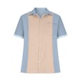 thumbnail image 4 of Aimik Hanes Men's Linen Shirts Vintage Colorblock Short Sleeve Men Plus Size Button Down Tshirt Summer Hawaiian Beach Tops Casual-Light Blue XXXL, 4 of 6